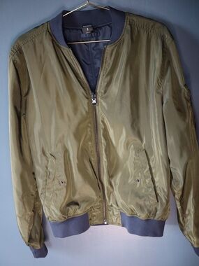 Express Navy Bomber Jacket with Dark Trim